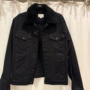Tecovas Overnight Western Trucker Cotton Jacket Black Sheepskin Collar